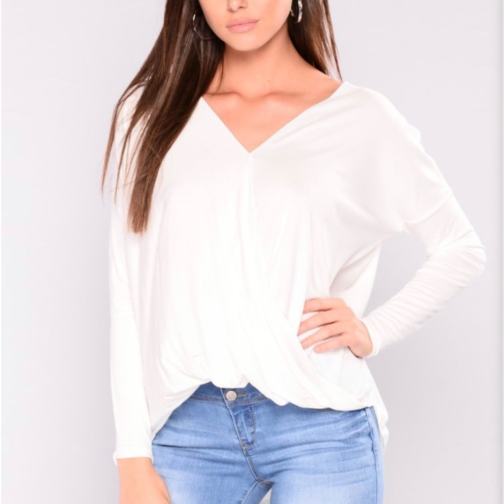 Fashion Nova White Dress up shirt